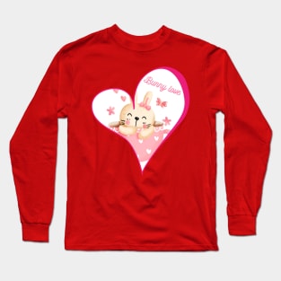 Bunny in a cup in a big heart Long Sleeve T-Shirt